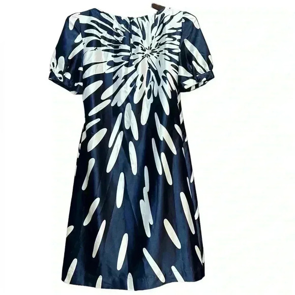 Esprit Navy Blue and White Floral Dress Size 6 - Picture 2 of 4